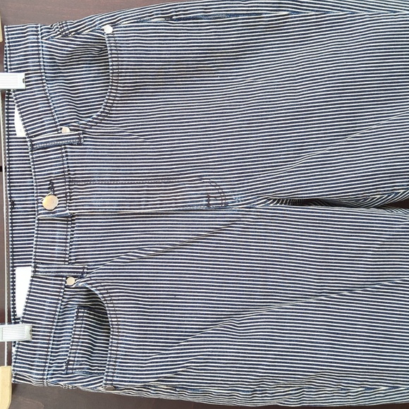 Baldwin navy/white engineer stripe skinny jeans 29 - Picture 2 of 9